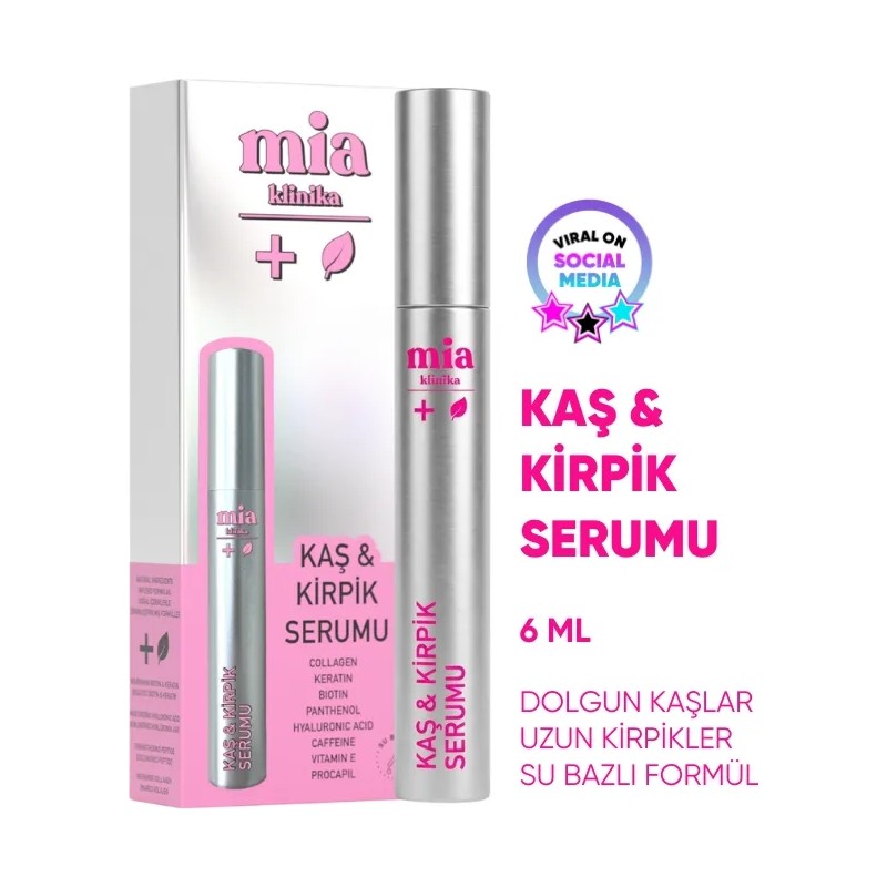 Mia Klinika Su Bazlı Güçlendirici Keratin ve Biotin İçeren Besleyici Kaş Ve Kirpik Serum