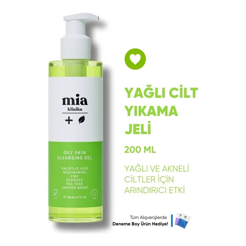 Mia Klinika Yağlı Ciltler İçin Arındırıcı Yüz Yıkama Jeli 200 ml Salisilik Asit İçerikli