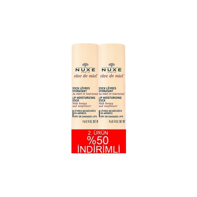 Nuxe Reve De Miel Dudak Bakım Sticki 2 x 4 gr Zengin Bitkisel İçerik ile Nemlendirici Koruma