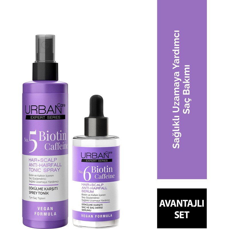 Urban Care Expert No.6 Biotin Caffeine Dökülme Karşıtı Vegan Saç Bakım Serumu ve Toniği