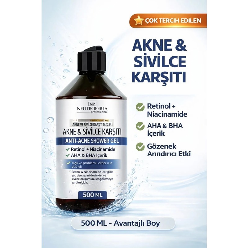 Neutroperia Akne ve Sivilce Karşıtı Duş jeli 500 ML