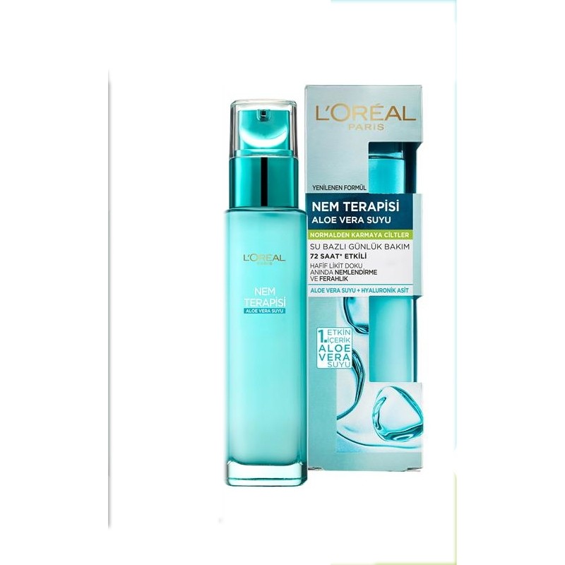 L'Oréal Paris Aloe Vera Suyu Normal Ciltler İçin Arındırıcı Etkili Su Bazlı Nem Terapisi 70 ml