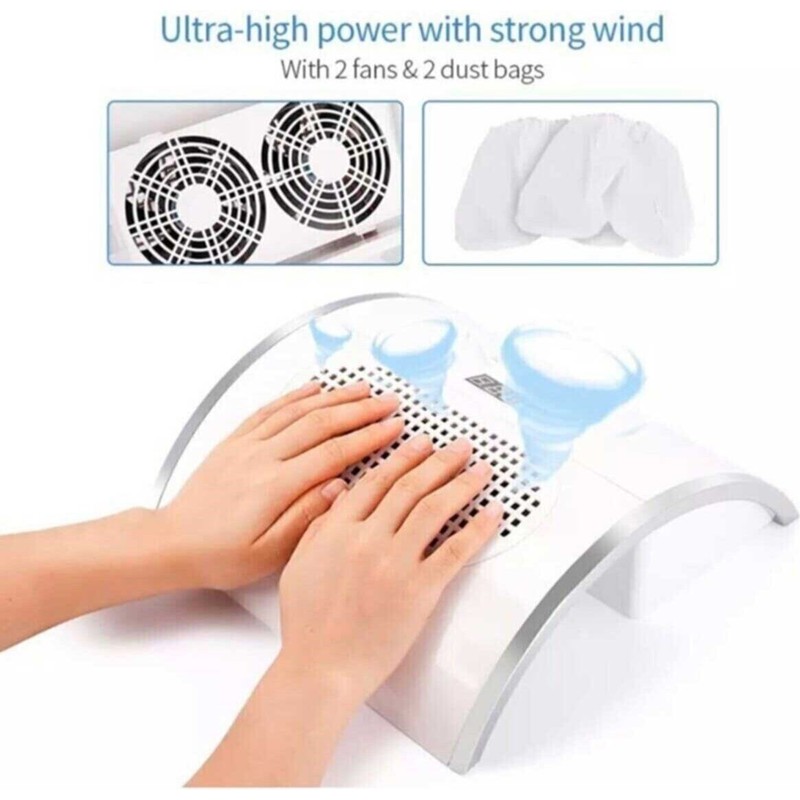Özgürce Protez Tırnak Toz Toplama Cihazı, 3 Motor, 40W, Yüksek Çekiş Gücü
