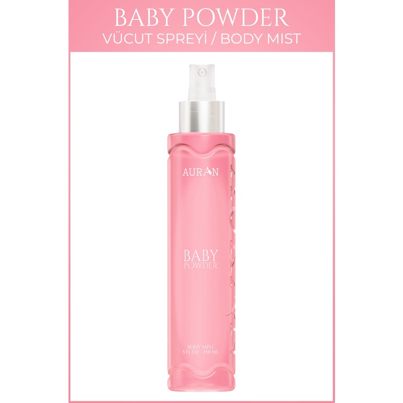 Auran Bebek Pudrası Parfümlü Kadın Vücut Spreyi Bebeksi ve Etkileyici Vücut Misti Body Mist Spray 150ML