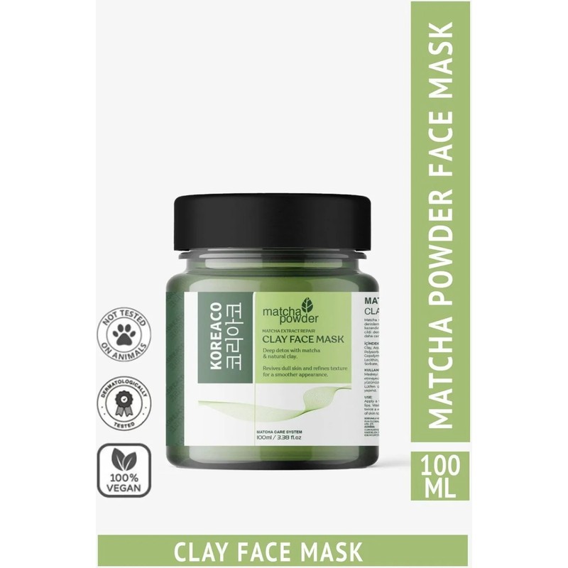 Koreaco Matcha Mucize Yüz Kil Maskesi | Pürüzsüzleştirici Arındırıcı Canlandırıcı 100 ml
