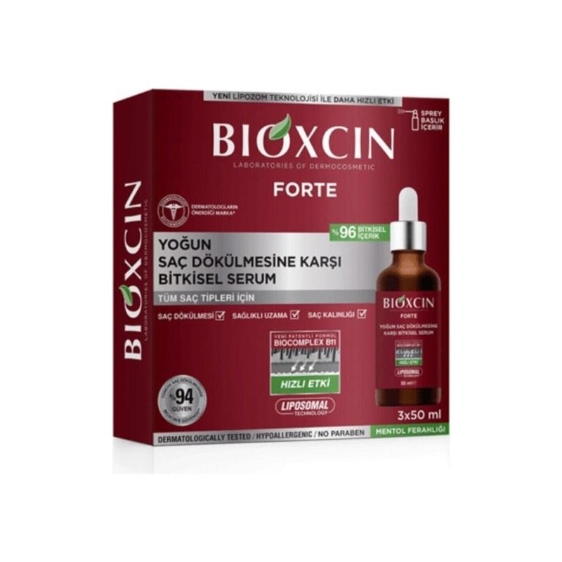 Bioxcin Forte 3'lü 50 ml Yoğun Bitkisel Serum Saç Dökülmesine Karşı Etkili ve Sağlıklı Uzama