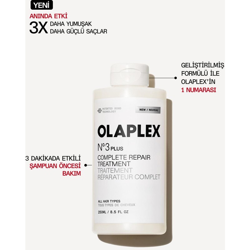 OLAPLEX No.3 Plus Complete Repair Treatment - Anında Etkili, Güçlendirilmiş Yoğun Onarıcı Bakım