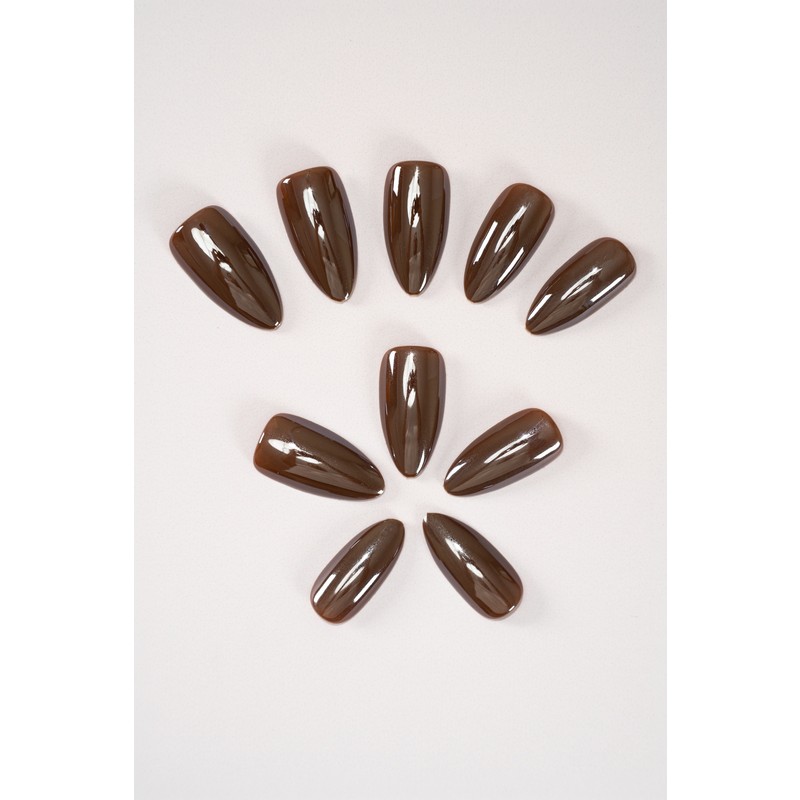 Pop Beauty Takma Tırnak Seti & Zararsız Yapıştırıcı, Glazed Chocolate Donut Hailey Bieber
