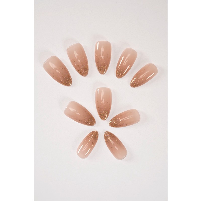 Pop Beauty Takma Tırnak Seti Simli Özellikli 24 Adet Zararsız Yapıştırıcı ile Tırnak Bakımı