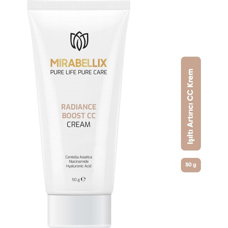 Mirabellix Işıltı Veren cc Krem – Centella Asiatica, Hyalüronik Asit ve Niasinamid Içerikli 50 ml