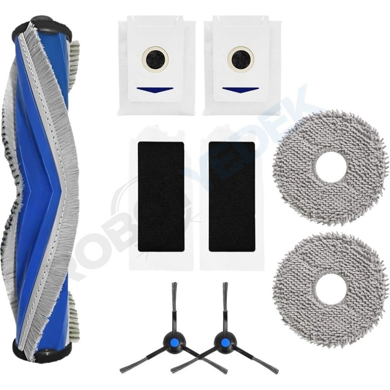 robotyedek Ecovacs Deebot T30 Pro Omni (T30C Değil) Uyumlu Ana Fırça, HEPA Filtre, Yan Fırça, Mop, Toz Torbası - 9 Parça - Piinti Fiyat Karşılaştırması