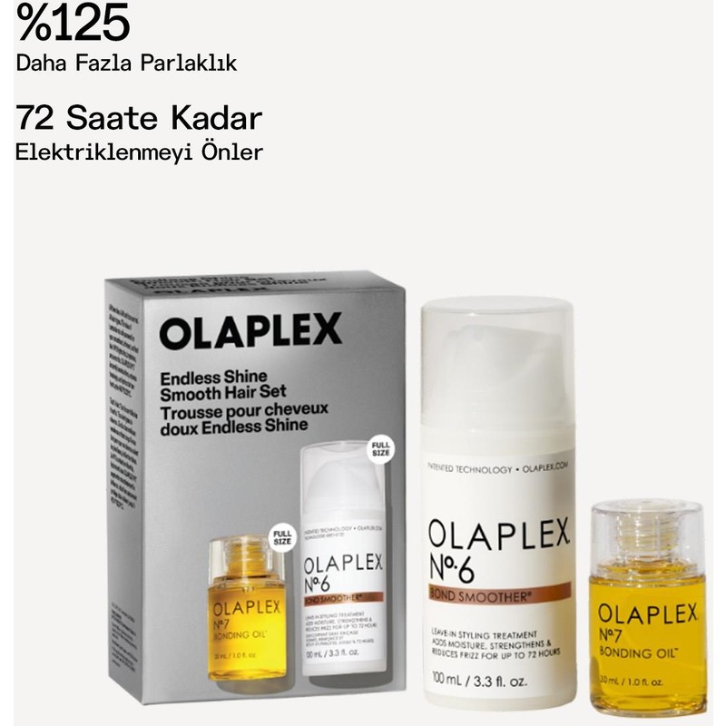 OLAPLEX Endless Shine Smooth Hair Set - Saçları Şekillendirirken Bakım Yapan Bağ Güçlendirici Ikili Set