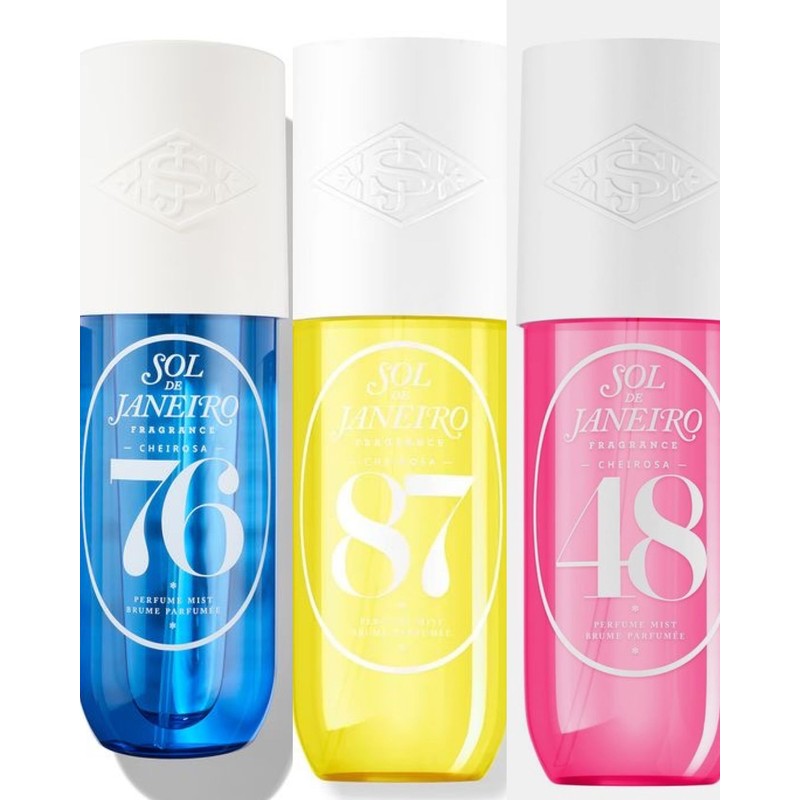 Sol De Janeiro 3'lü Set(87,76,48) Kadın Tropikal Meyvemsi Koku 90 ml Şişe Tipi Deodorant Parfüm Seti