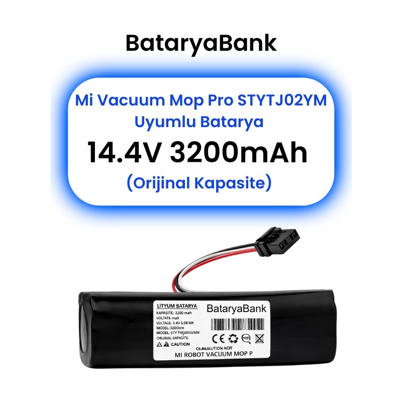 Xiaomi Mi Vacuum Mop Pro STYTJ02YM Uyumlu Batarya 3200MAH (Orijinal Kapasite) Robot Süpürge Pili - En Uygun Fiyatlarla Piinti'de