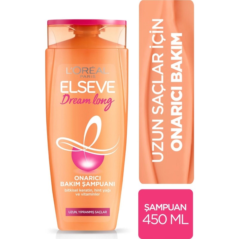 Elseve L'Oreal Paris Elseve Dream Long Onarıcı Bakım Şampuanı 450 Ml Kadın Kullanıcılar İçin Etkili Bakım