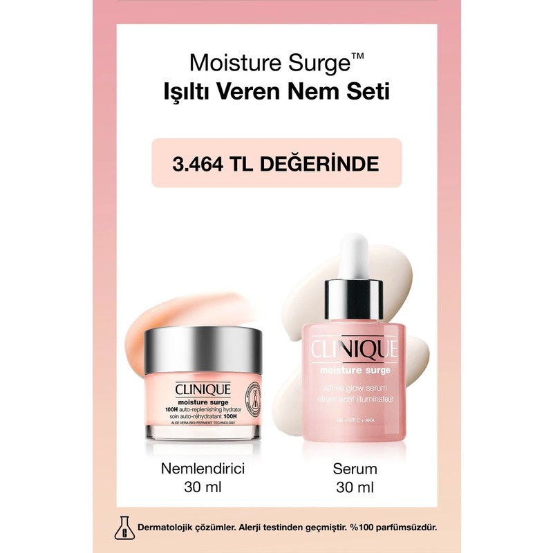 Clinique Moisture Surge™ Işıltı Veren Nem Seti | Nemlendirici 30ml, Serum 30ml
