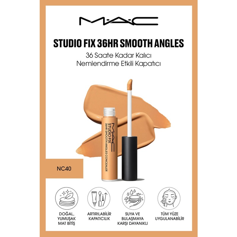 M.A.C Studio Fix 36HR Smooth Angles 36 Saate Kadar Kalıcı Nemlendirme Etkili Kapatıcı - NC40