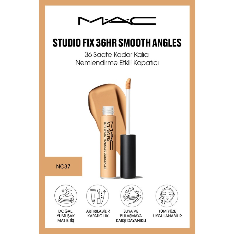 M.A.C Studio Fix 36HR Smooth Angles 36 Saate Kadar Kalıcı Nemlendirme Etkili Kapatıcı - NC37