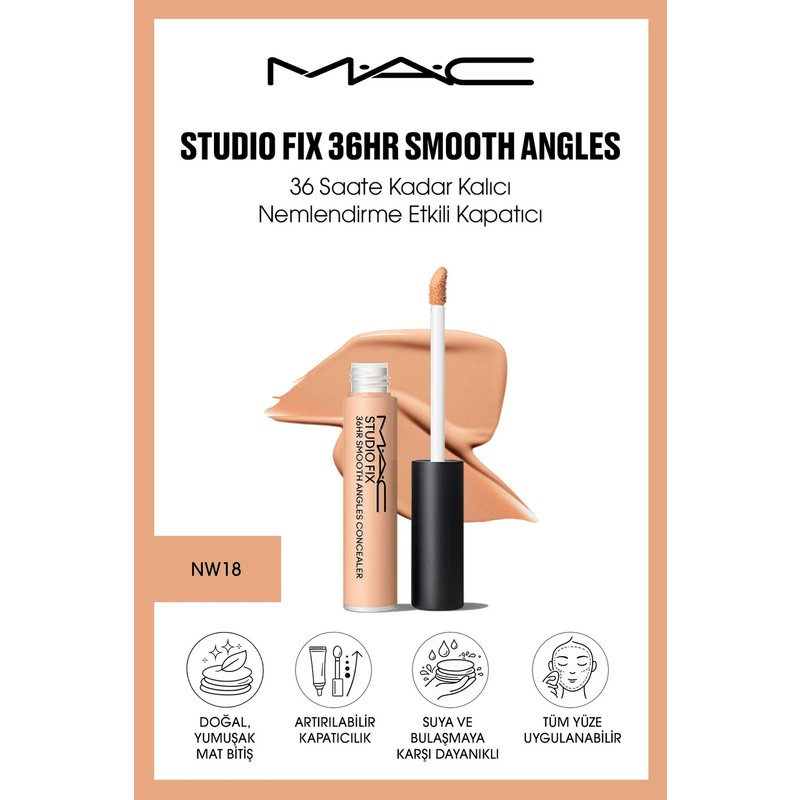 M.A.C Studio Fix 36HR Smooth Angles 36 Saate Kadar Kalıcı Nemlendirme Etkili Kapatıcı - NW18