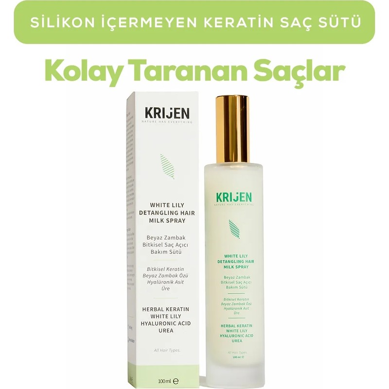 Krijen Beyaz Zambak Bitkisel Saç Açıcı Bakım Sütü 100 ml - Bitkisel Keratin