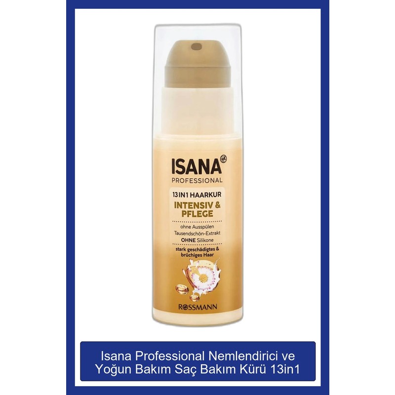 Isana Professional Isana 13'ü 1 Arada Yoğun Onarıcı Saç Bakım Kürü 100 ml – İyonik Yumuşatıcı Doğal Formül, Yıpranmış ve Kuru Saçlar İçin