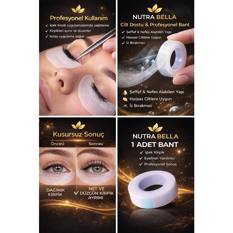 Nutra Bella Göz Makyaj Bandı Eyeliner Çekme Aparatı Kuyruklu Eyeliner Şablonu Far Taşma Önleyici Bant Şeffaf
