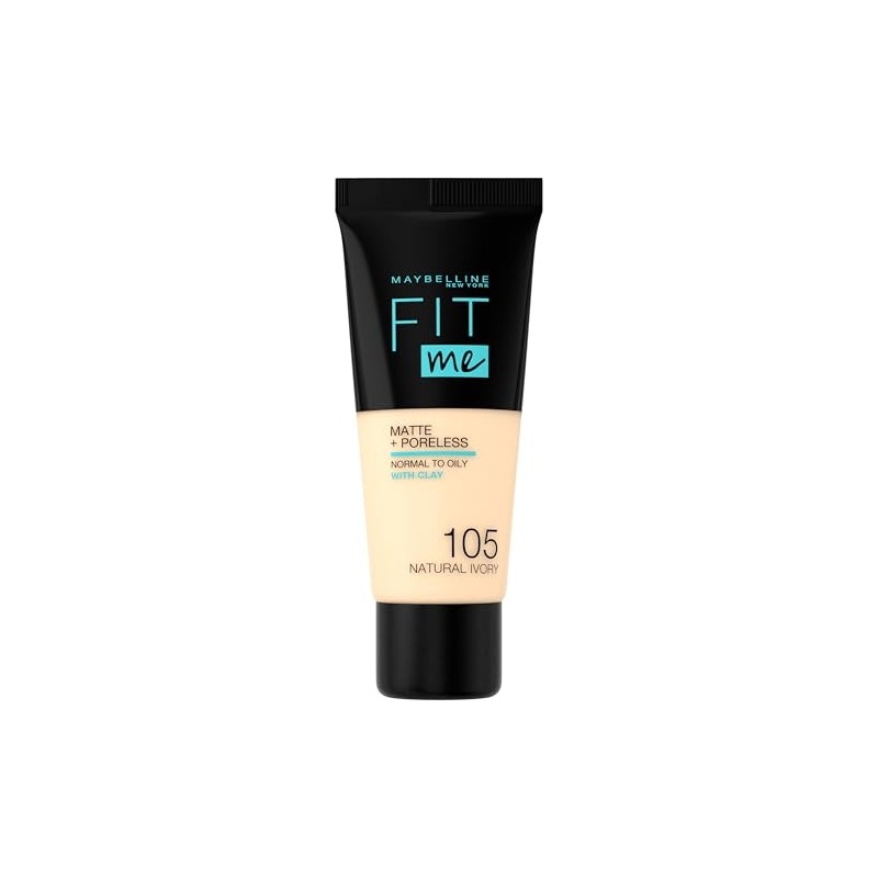 HDY Store Maybelline New York Fit Me Matte+Poreless Fondöten 105 Natural Ivory 30 Ml Işıltılı Görünüm ve SPF 15