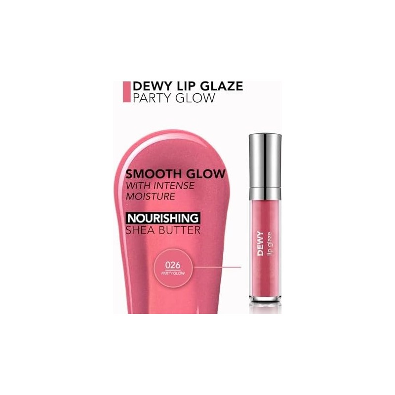 NY Home Dewy Lip Glaze Parlak & Dolgun Görünüm Veren Yapışmayan Dudak Parlatıcısı 026 Party Glow