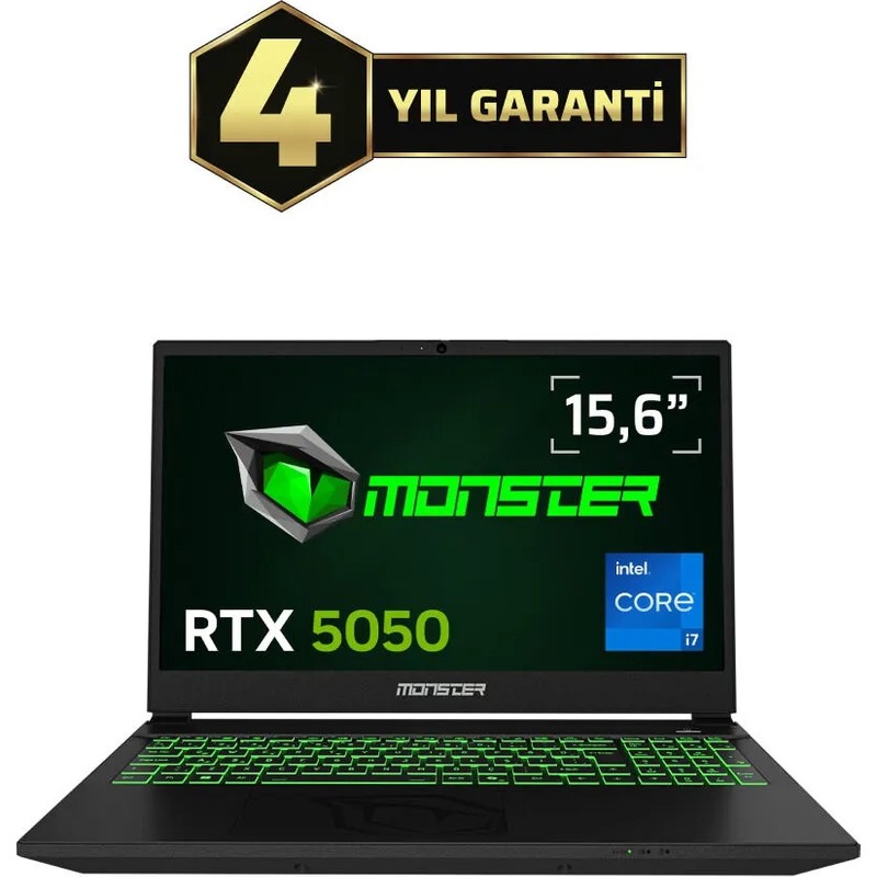 Monster Abra A5 V22.1.14 Intel Core i7 13620H 24 GB RAM 1 TB SSD 8 GB RTX 5050 FreeDOS 15,6" FHD 144 Hz Oyun Bilgisayarı - Piinti Fiyat Karşılaştırması