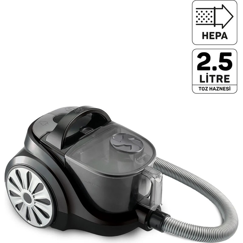 Arzum FL493 Felix Pegno Cyclone Filtreli 2,5 lt Toz Torbasız Elektrikli Süpürge,899W,HEPA Filtre,Gri - Piinti Fiyat Karşılaştırması