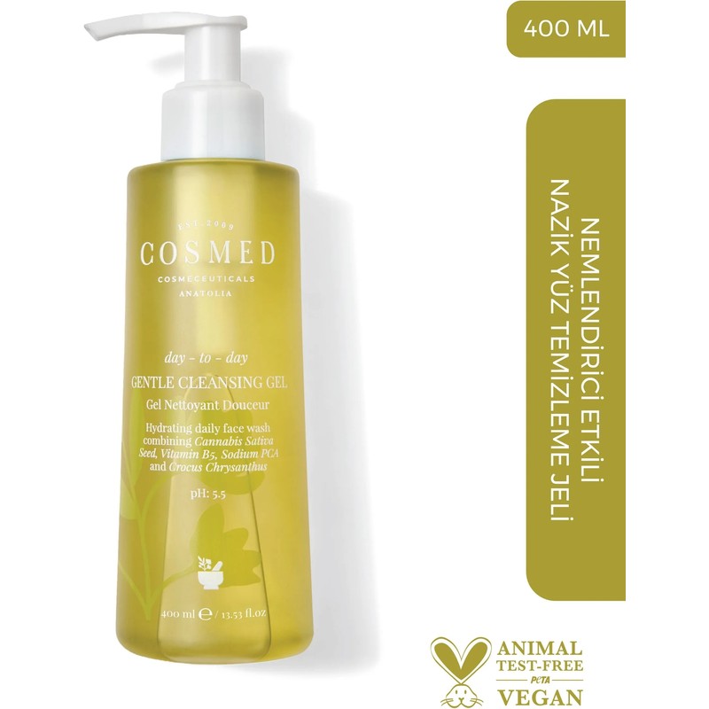 Cosmed Nemlendirici Etkili Nazik Yüz Temizleme Jeli / DAY TO DAY GENTLE CLEANSING GEL 400 Ml