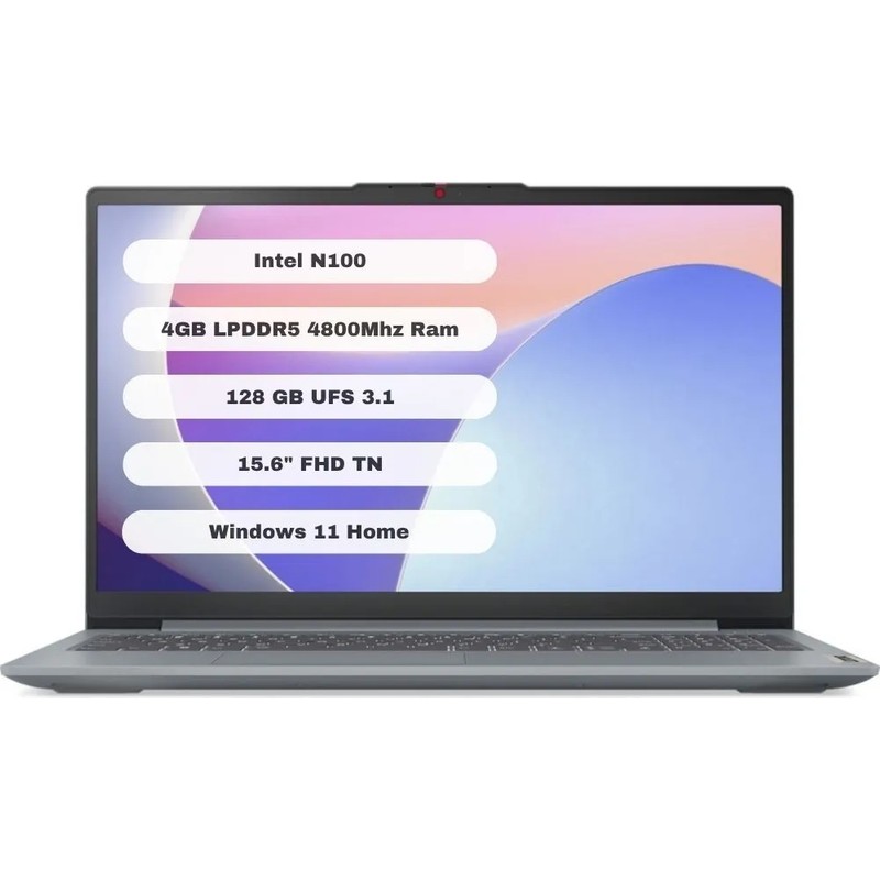 Lenovo Ideapad Slim 3 Intel Celeron N100 4GB 128GB Windows 11 Home 15.6" FHD Taşınabilir Bilgisayar 82XB009GTX - En Uygun Fiyatlarla Piinti'de