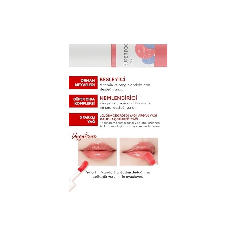 Uray Home Dudakları Nemlendiren ve Besleyen Orman Meyveli Dudak Bakım Yağı Super Food Lip Oil Berry