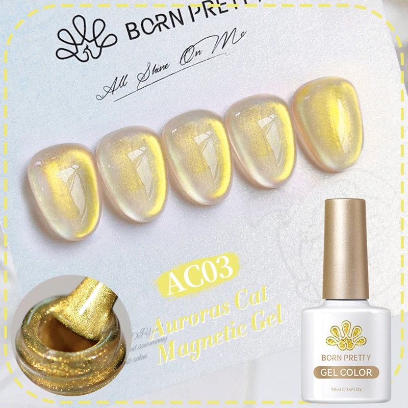 Born Pretty Auroras Cat Magnetic Gel/kuzey Işıkları Kedi Gözü Kalıcı OJE(AC03)-10ML