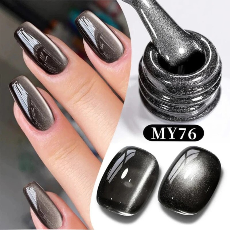 Born Pretty Black Water Light Cat Magnetic Gel/gümüş Yansımalı Siyah Kedi Gözü Kalıcı OJE-10ML