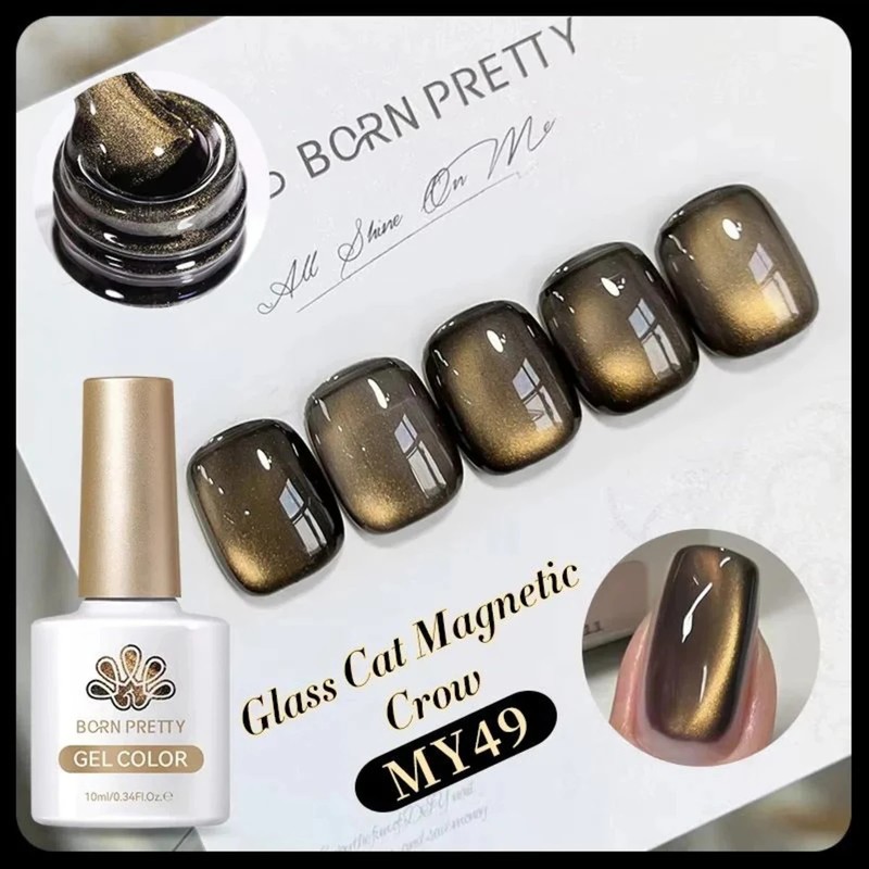 Born Pretty Black Water Light Cat Magnetic Gel/bronz Gold Yansımalı Kedi Gözü Kalıcı OJE-10ML