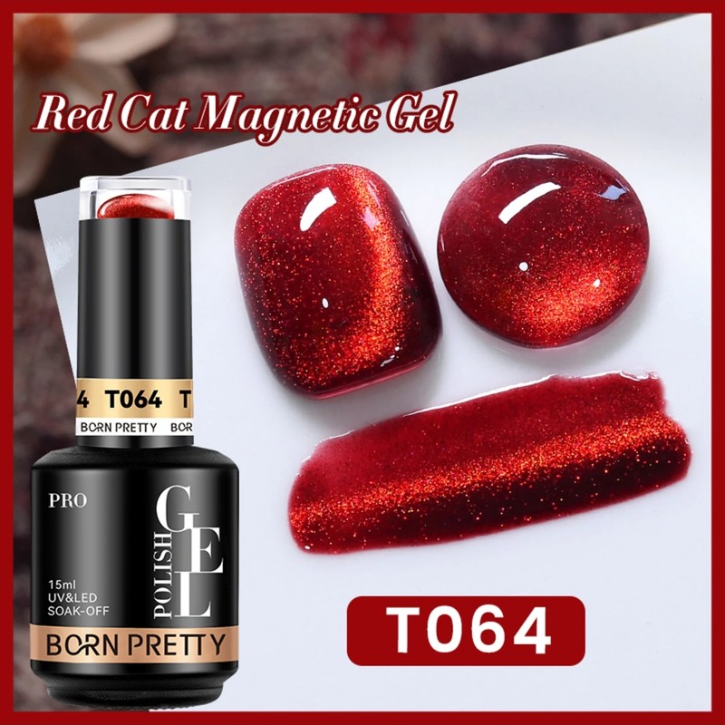 Born Pretty Red Cat Eye Gel/kırmızı Kedi Gözü Kalıcı OJE(T064)-15ML