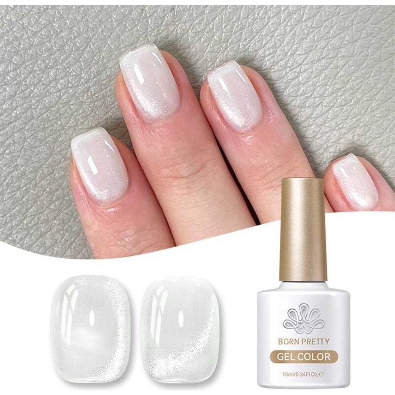 Born Pretty Milky Crystal Cat Magnetic Gel/kristal Beyazı Kedi Gözü Kalıcı OJE-10ML