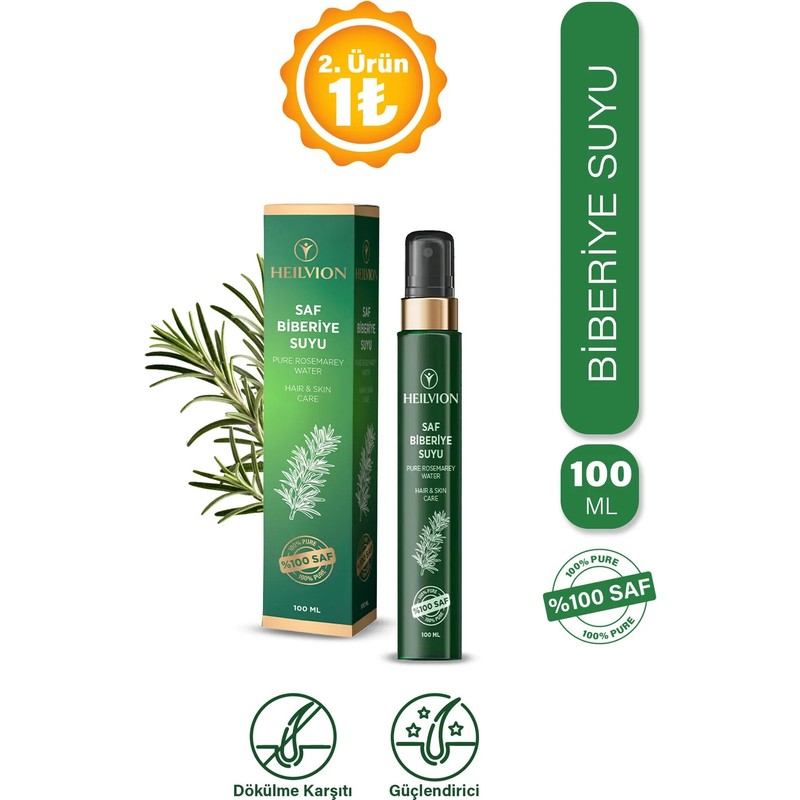 Biberiye Suyu Saç Dökülme Karşıtı ve Saç Uzamasını Destekleyici Saç Toniği %100 Doğal ve Saf 100 ml