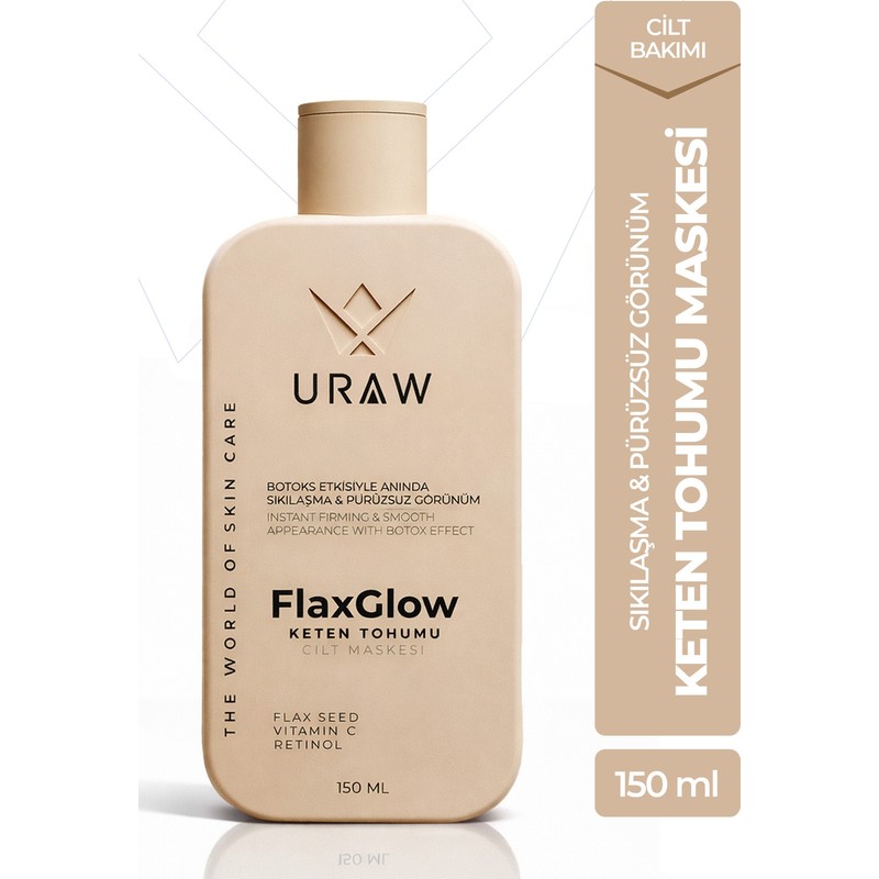 Uraw Sıkılaştırıcı ve Arındırıcı Soyulabilir Cilt Bakım Maskesi | Keten Tohumlu Maske 150 ml