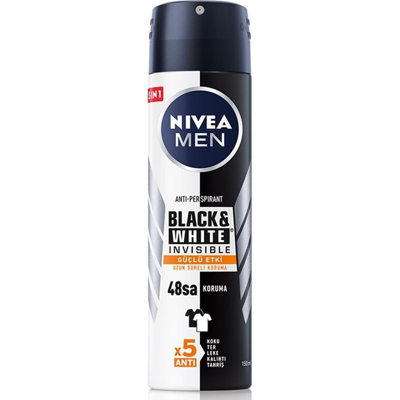Nivea Men Black & White Invisible Güçlü Etki Erkek Deodorant Sprey 150 ml
