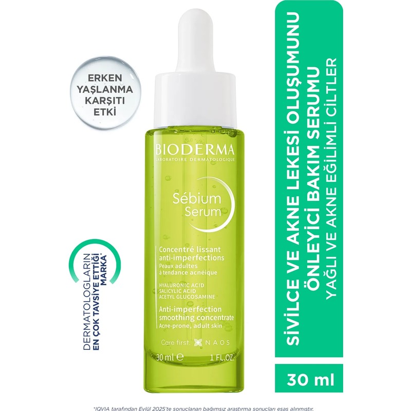 Bioderma Sebium Serum Salisilik ve Hyaluronik Asit içeren Akne ve Leke Karşıtı Serum 30 ML