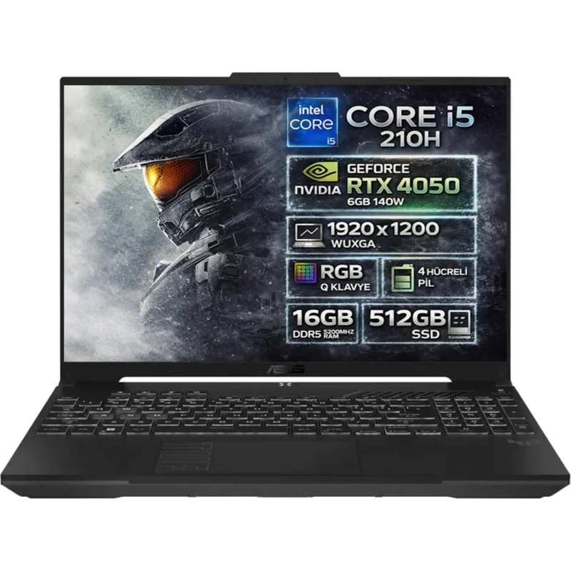 Asus TUF Gaming F16 FX607VU-RL144-GAMING Intel Core 5 210H 16GB DDR5 5200MHZ 512GB SSD RTX 4050 6GB (140W) 144Hz 16" IPS Panel WUXGA Freedos Taşınabilir Bilgisayar - En Uygun Fiyatlarla Piinti'de
