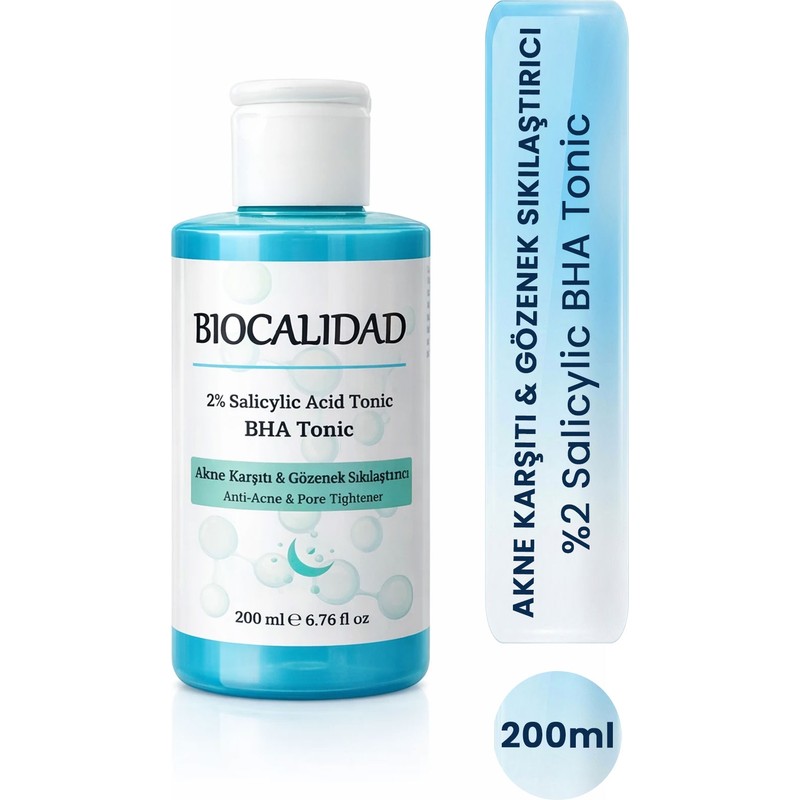 Biocalidad Siyah Nokta Karşıtı, Gözenek Sıkılaştırıcı Salisilik Asit Bha Tonik 200 ml