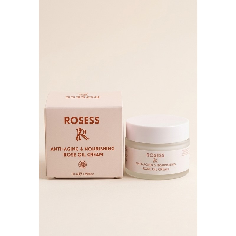 Rosess Gül Kremi 50 ml | Doğal Gül Özlü Nemlendirici ve Cilt Yenileyici Krem