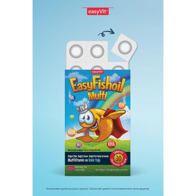 Easyvit EasyFishoil Multi Balık Yağı Çiğnenebilir 30 Jel