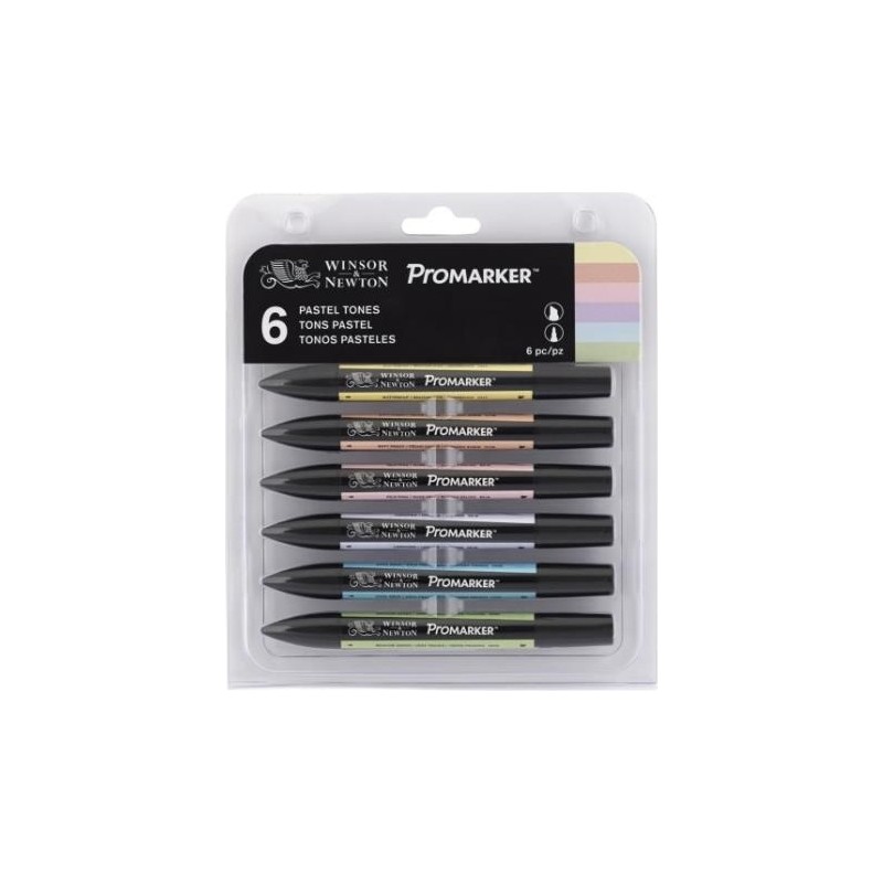 Winsor & Newton Promarker 6'lı Set Pastel Tones Yüksek Performanslı Alkol Bazlı Kalemler