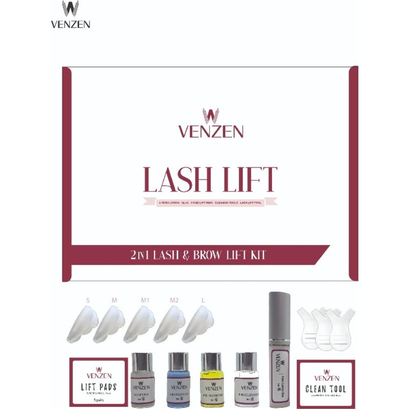 Venzen 2in1 Lash Lift, Kirpik Lifting Seti, Kirpik Perma ve Kaş Laminasyon Seti (Std Set)