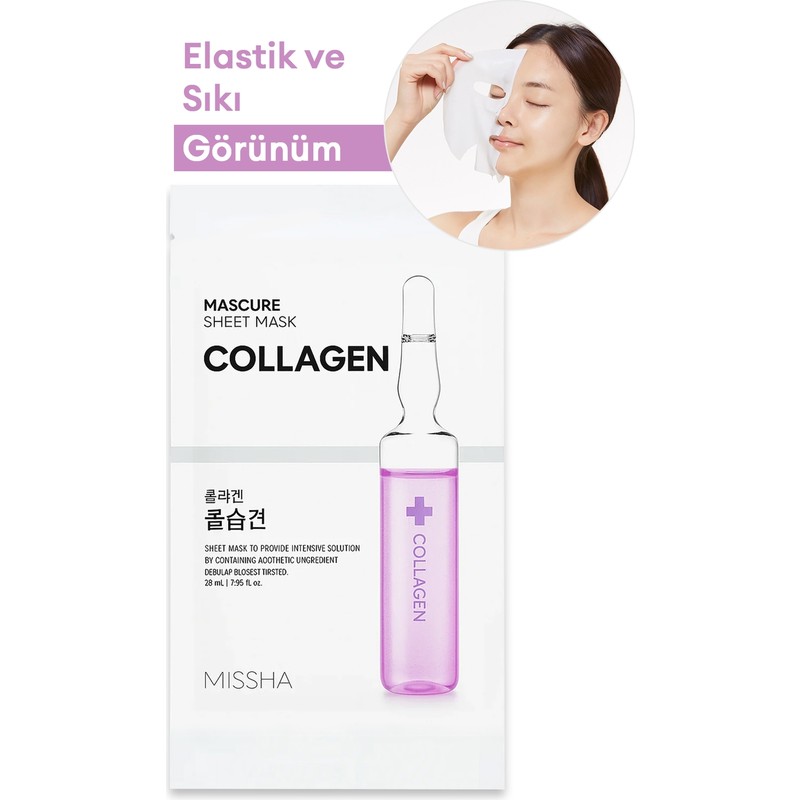 MISSHA Kolajen Içerikli Elastik Görünüm Sunan Maske Mıssha Mascure Elasticity Solution Sheet Mask Collagen