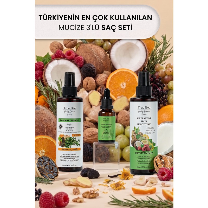 Daily Dream Care Güçlü 3’lü Mucizevi Saç Seti Biberiye Tonik+Sirkeli Tonik + Biberiye Kompleks Yağ